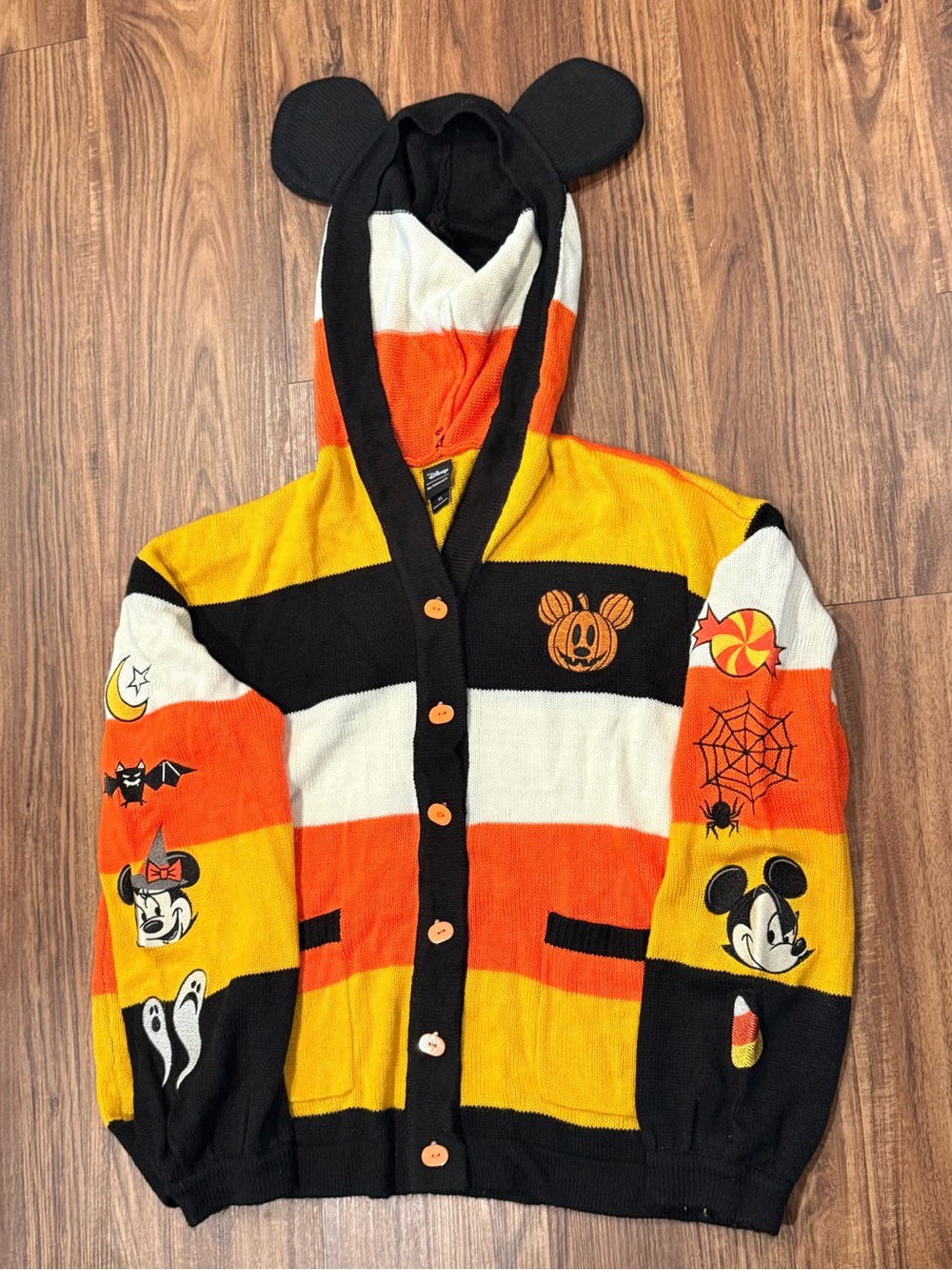 Disney Halloween Cardigan Hoodie XL Mickey Candy Corn Her Universe Hot Topic